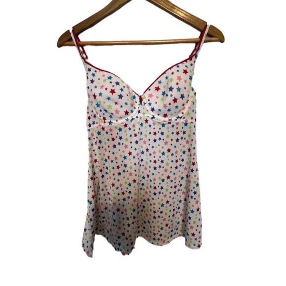Victoria's Secret Pout Star Print Satin Chemise Slip large